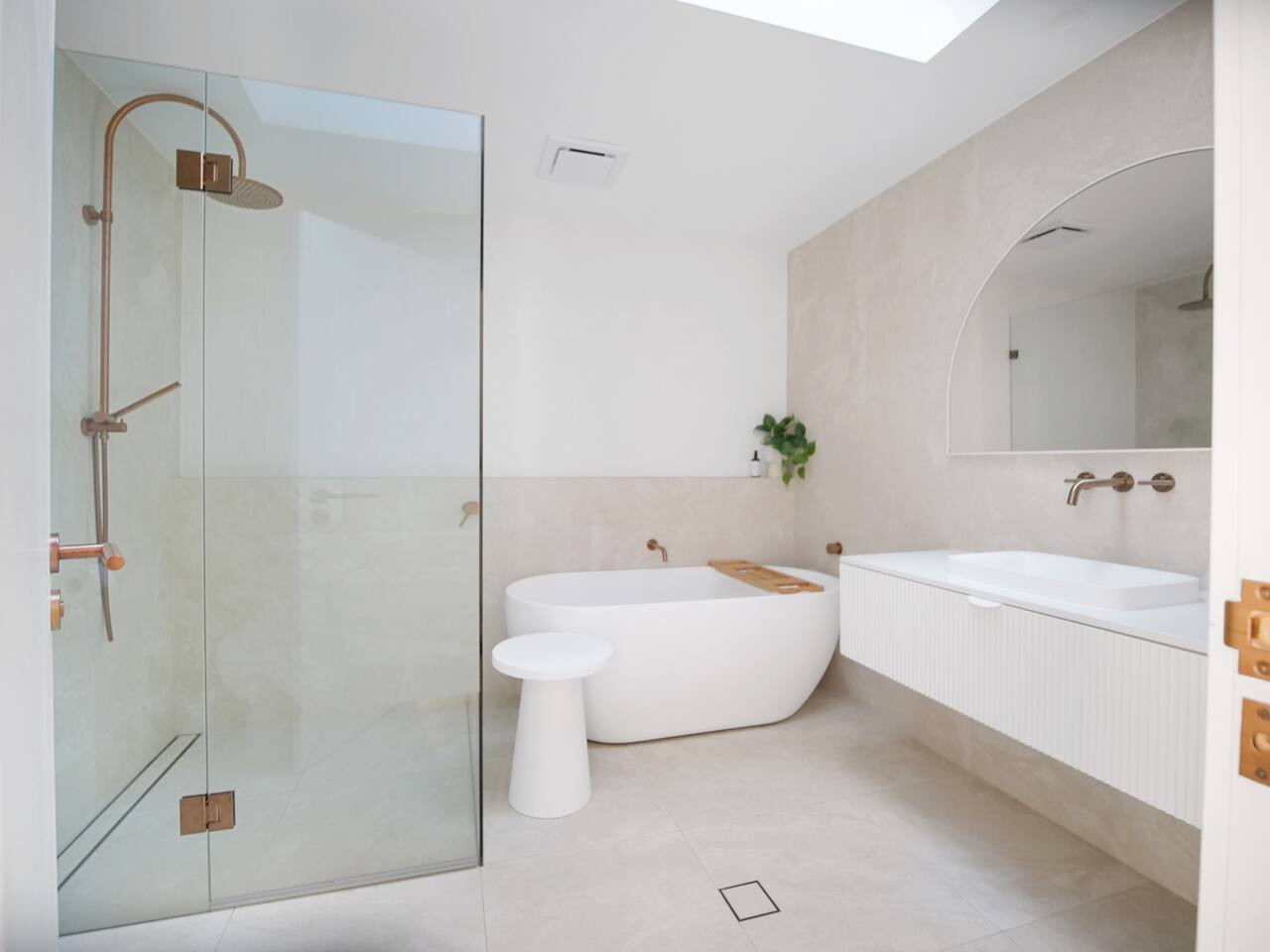 Indulge in relaxation with our full bathroom featuring a bathtub.