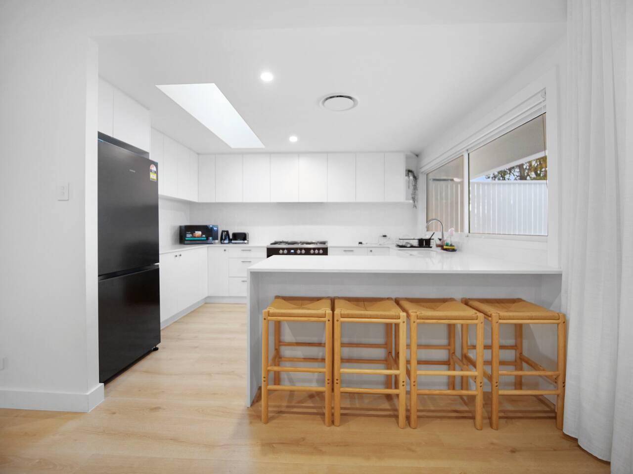 Prepare meals with a view in our fully equipped kitchen.