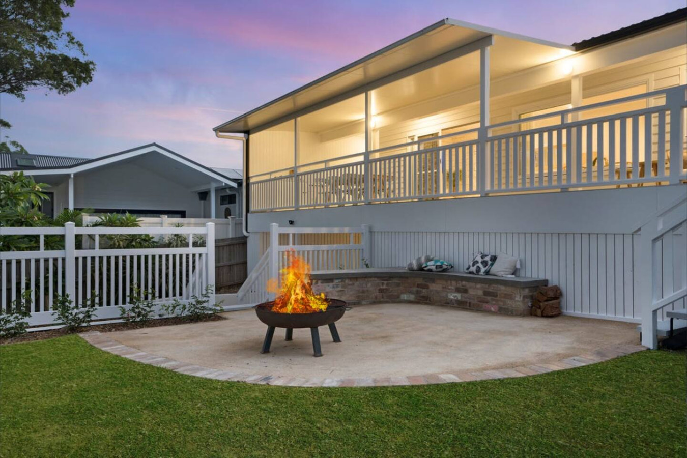 Enhance your outdoor gatherings with our inviting fire pit area.