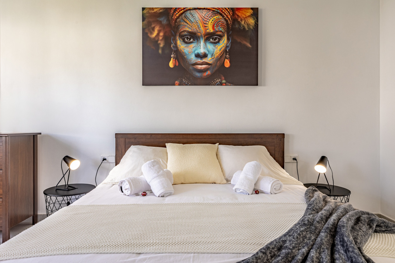 Master bedroom with king size bed and en-suite bathroom