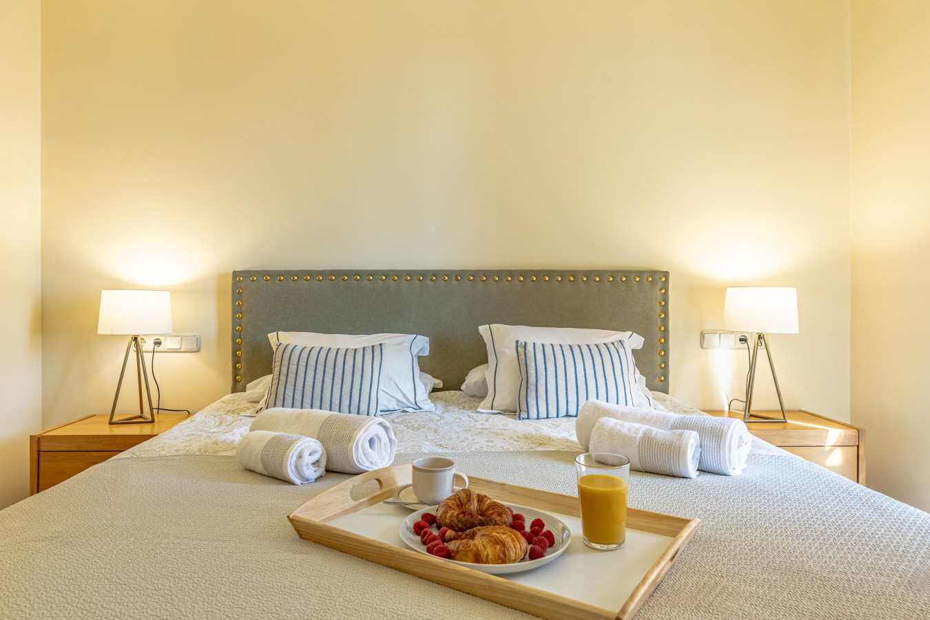Third bedroom with double bed, en-suite bathroom, and private balcony