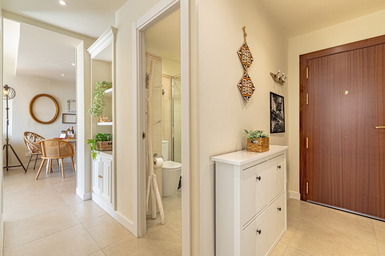 Entrance hall with the bathroom off it