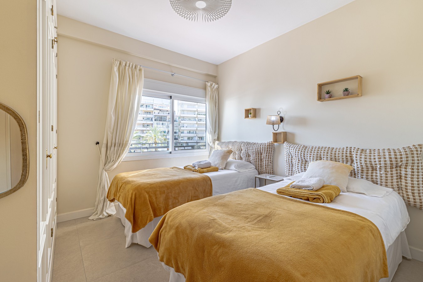The twin bedroom from the doorway