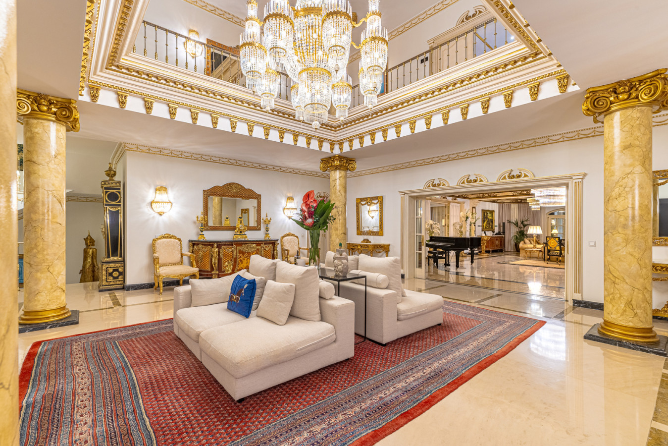 Grand three-storey entrance hall of Villa El Martinete