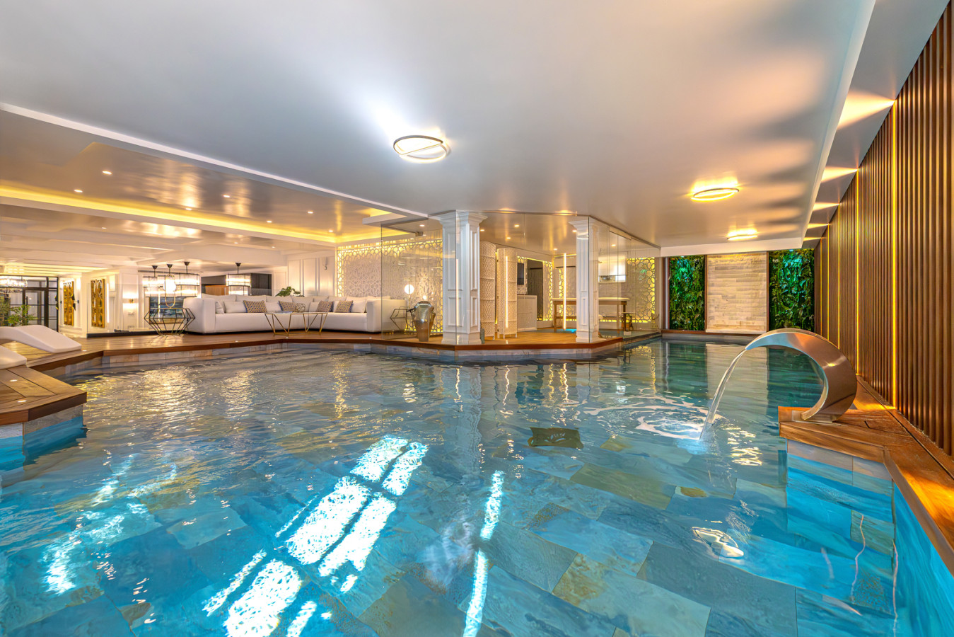 Indoor heated pool and spa wellness area