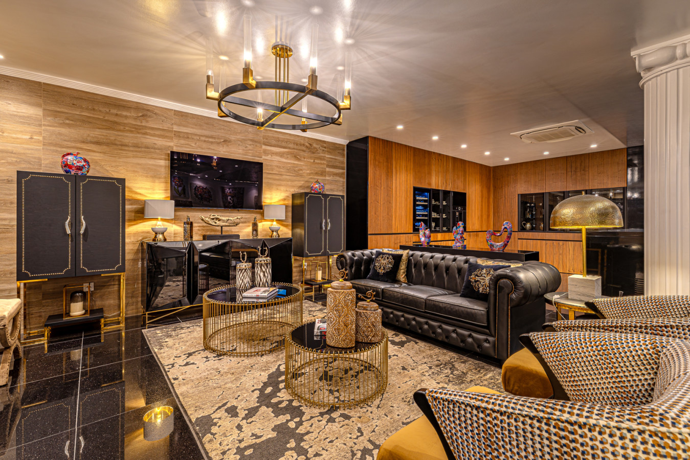 Chillout area with TV in the garage