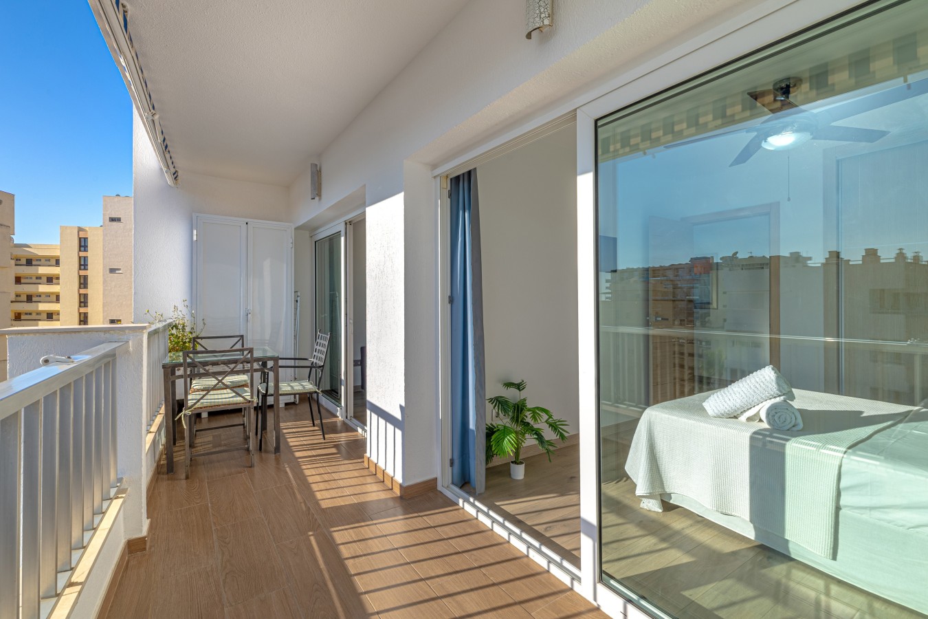 The terrace runs the full width of the apartment
