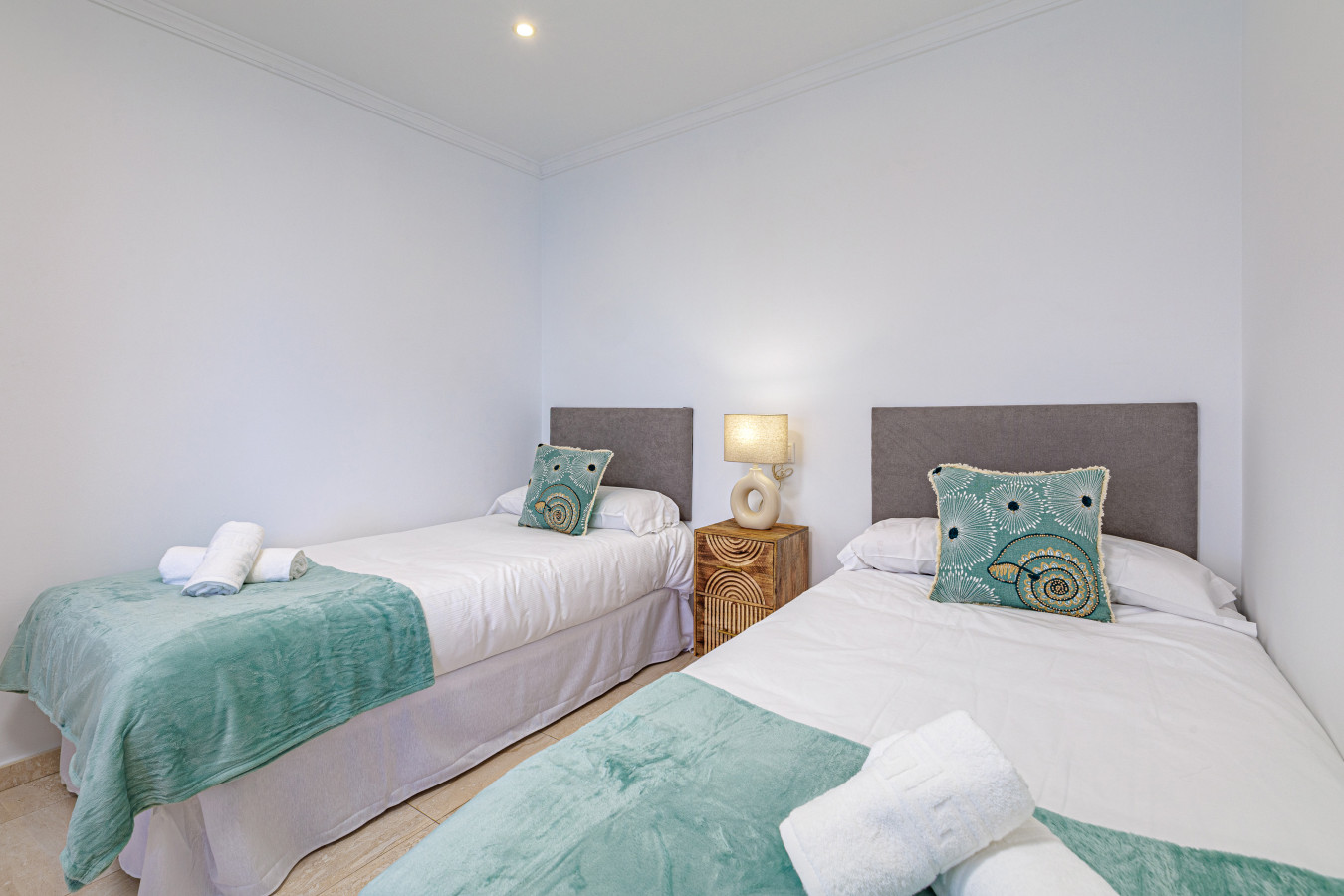 Ample natural light in the tranquil and quiet bedroom.