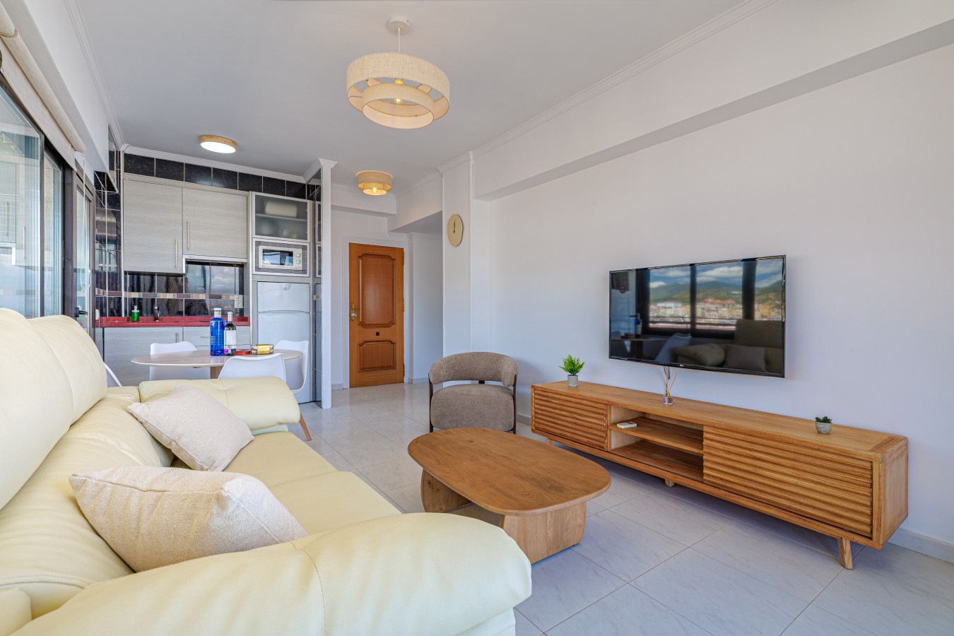 Open-concept layout providing a seamless flow throughout the apartment.