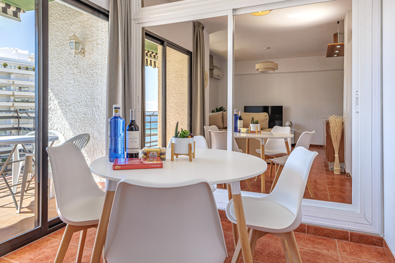 Indoor-outdoor dining with a direct Mediterranean sea breeze.