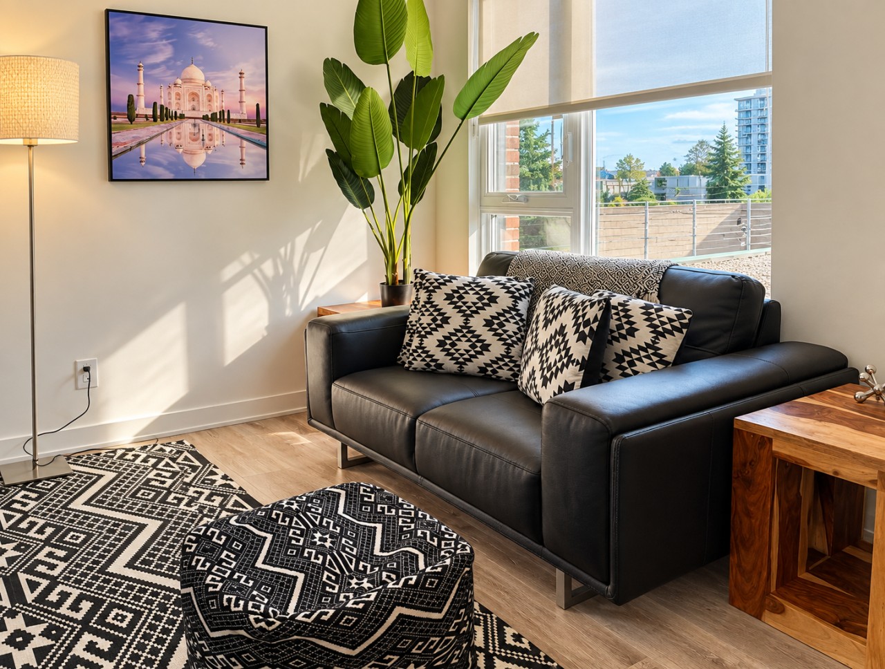 Chic Urban 2BR Apt with Balcony and Skyline Views