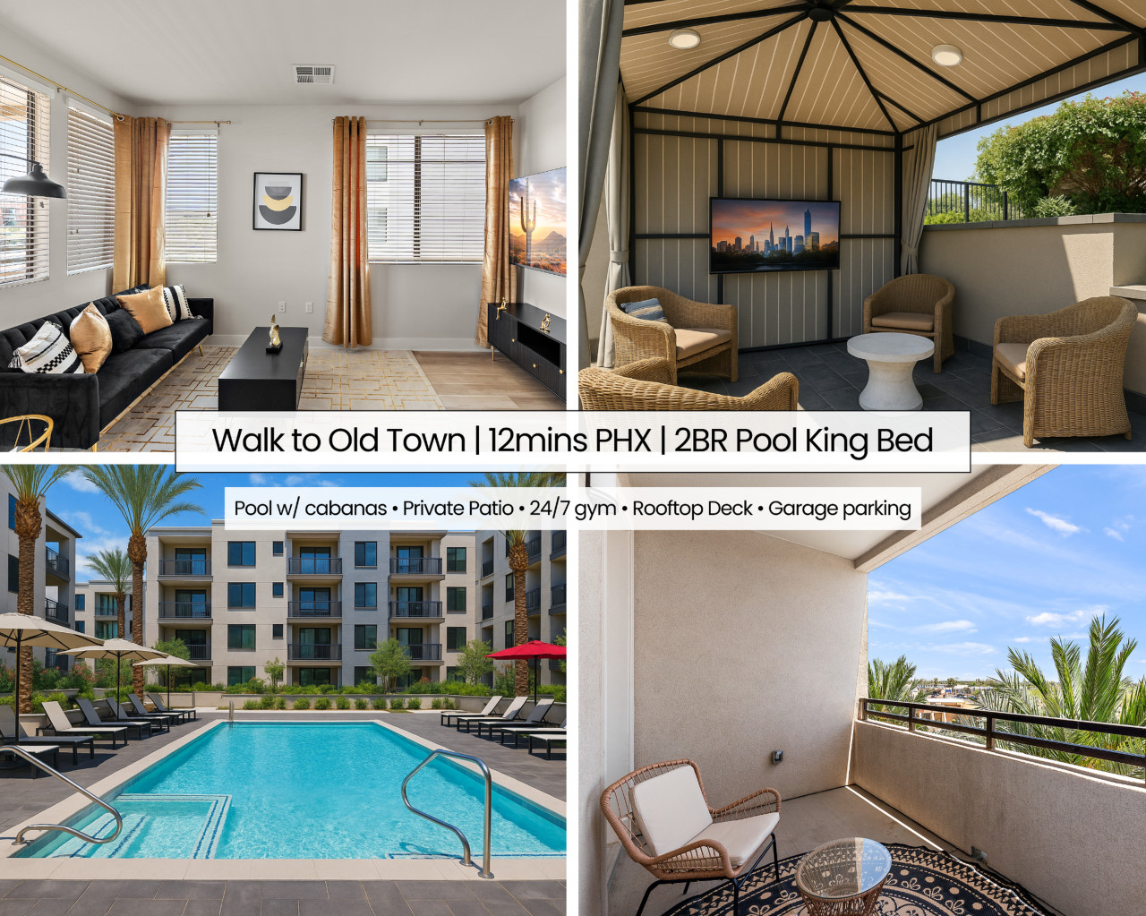 Walk to Old Town | 12mins PHX | 2BR Pool King Bed A