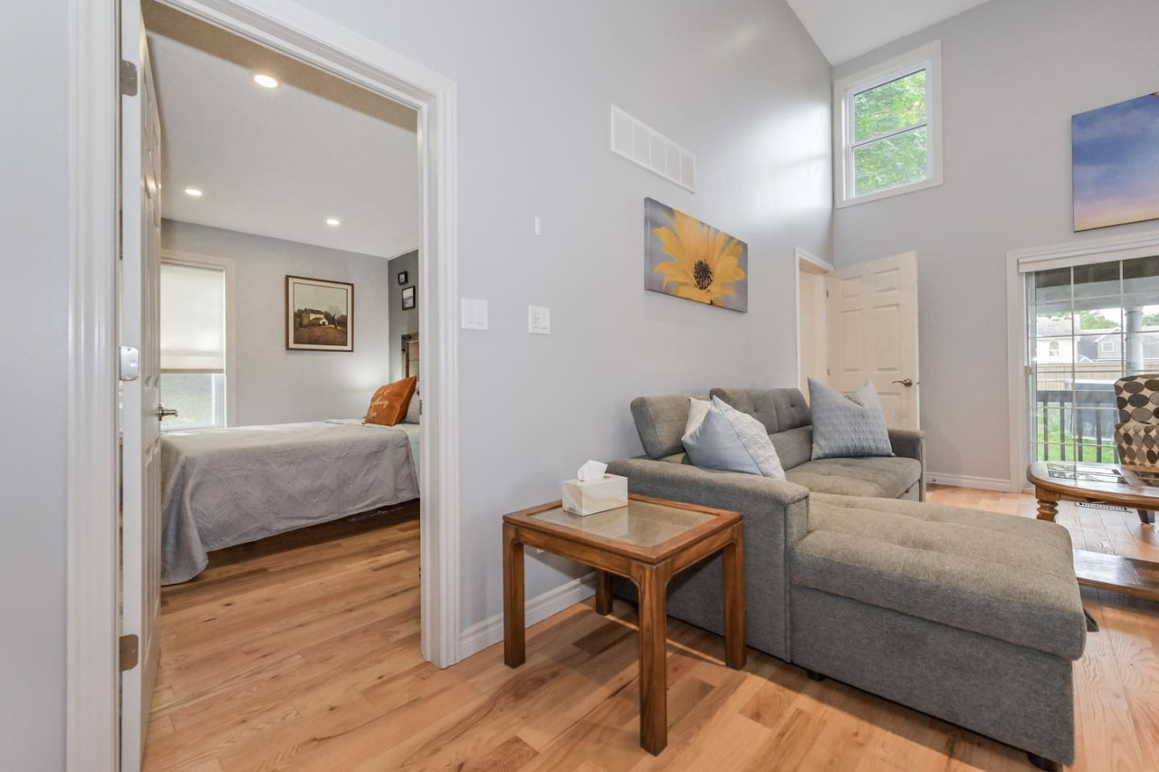 This Airbnb is an open space both inside and out. All bedrooms are independent with there own doors for privacy