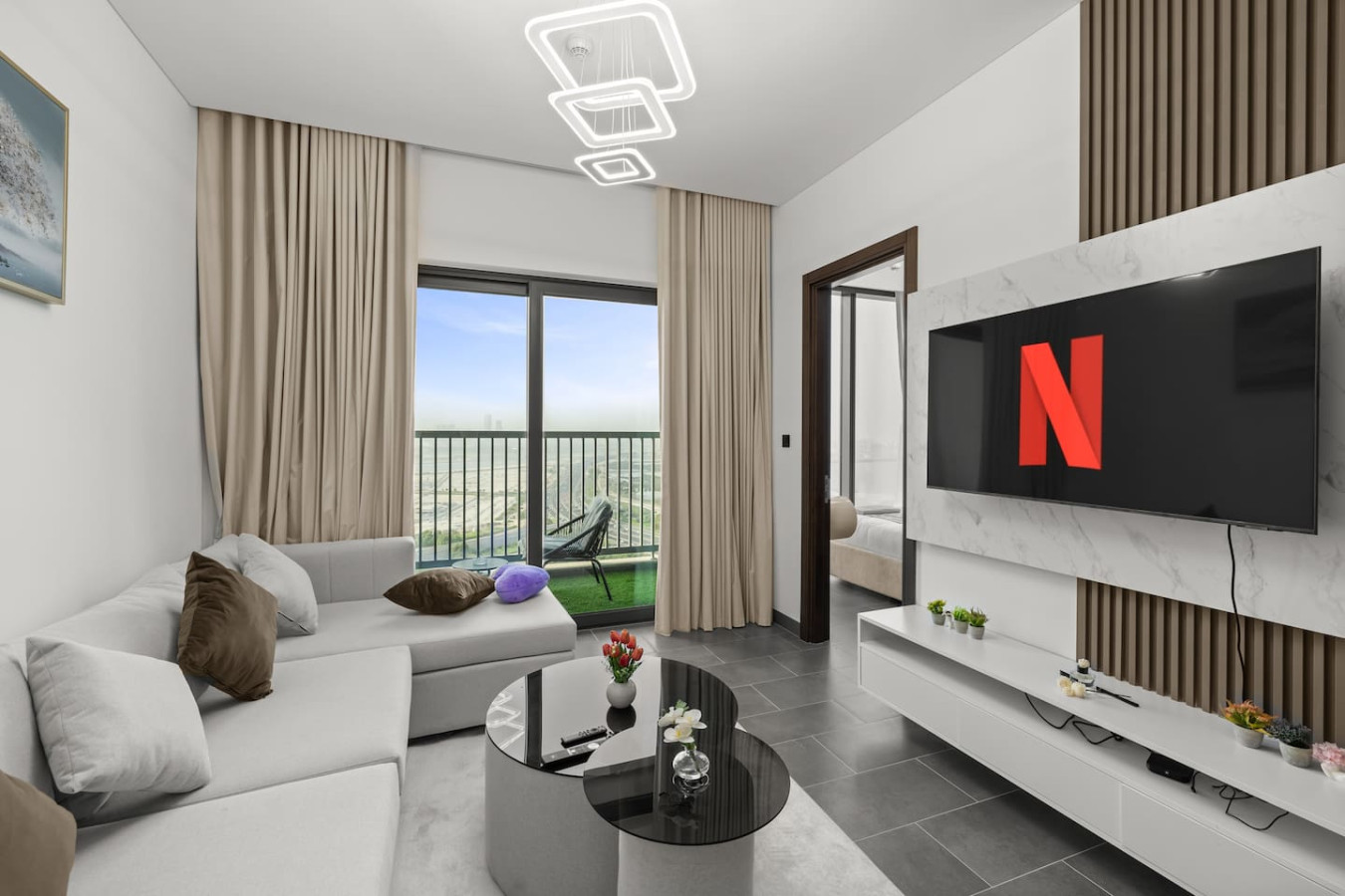 Premium Stay in Sobha 1BR + Extra Room + Balcony