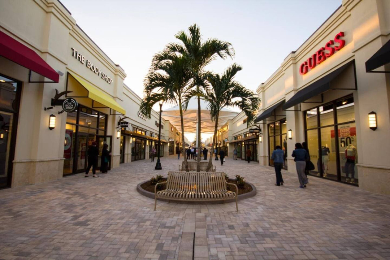Rosemary Square, West Palm Beach's outdoor shopping and dining district downtown.