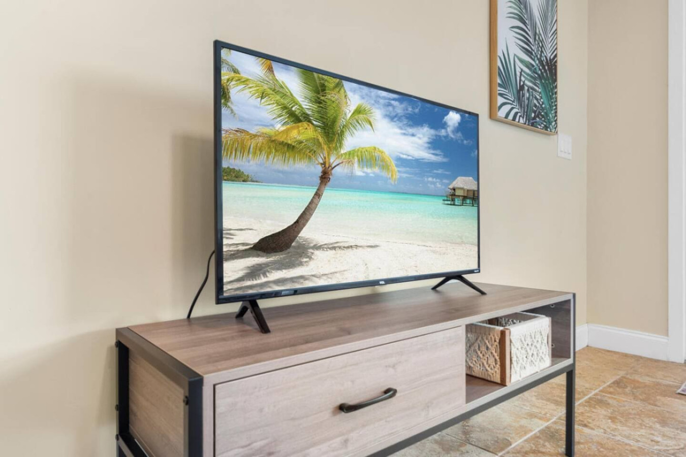 A closer look at the Roku TV available for guest use.