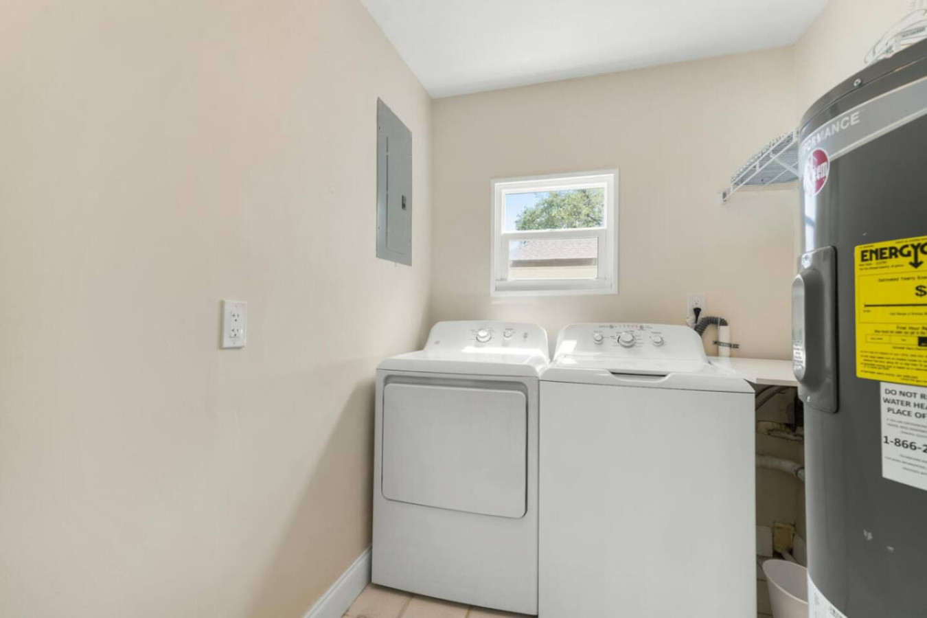The washer and dryer, located conveniently in the center of the home.