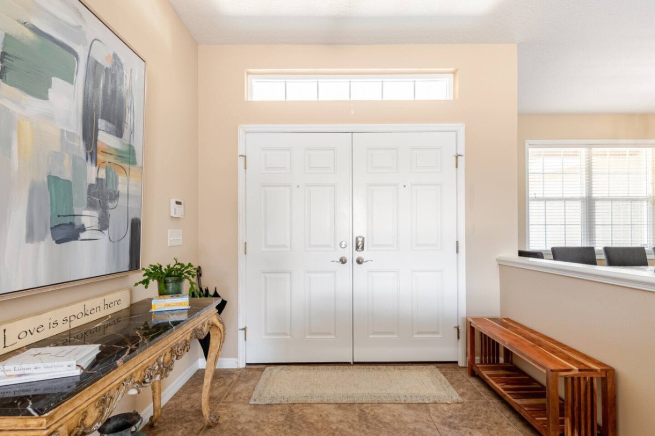 The foyer, first impression before the rest of the house opens up.