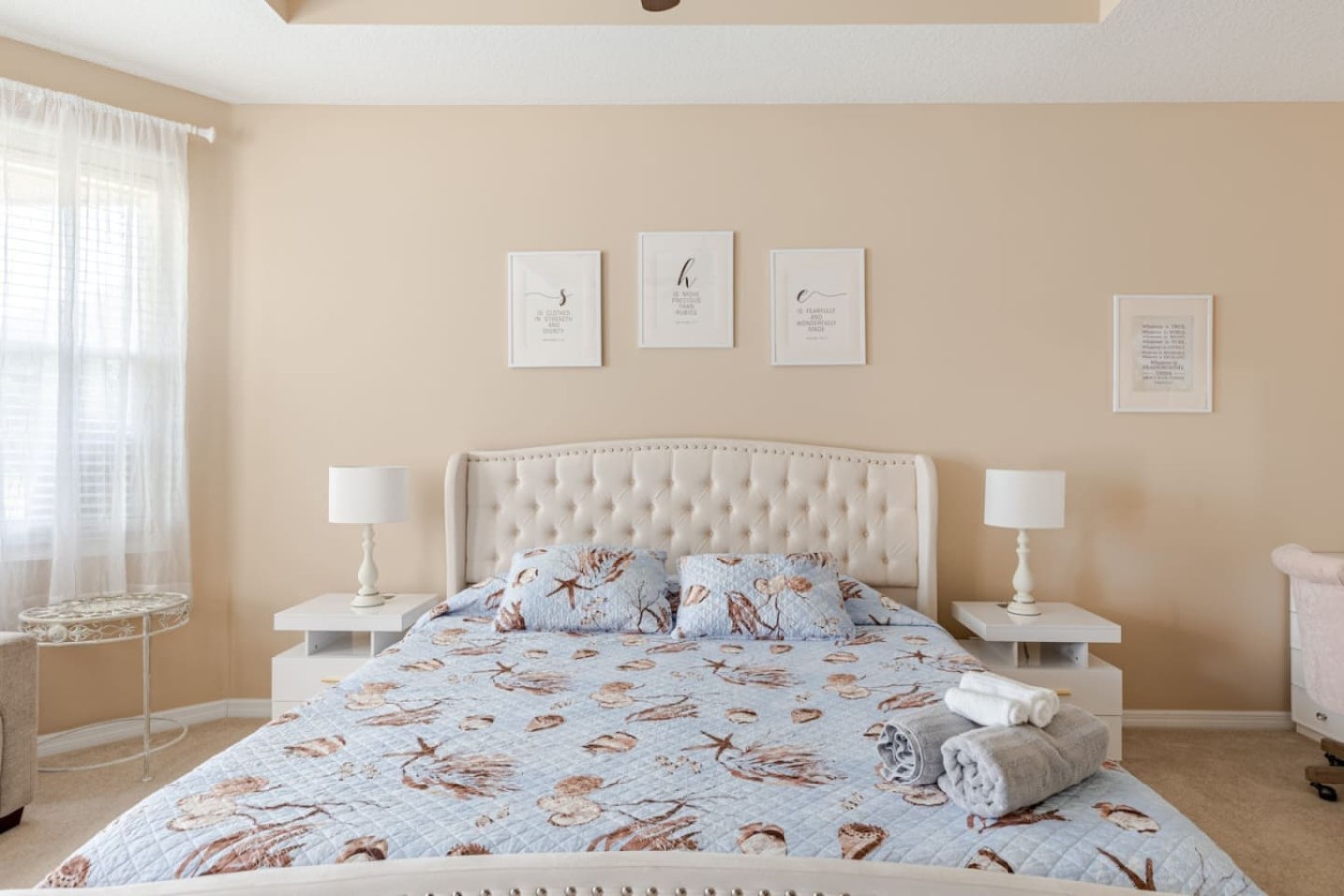 A fourth bedroom option, simply furnished.