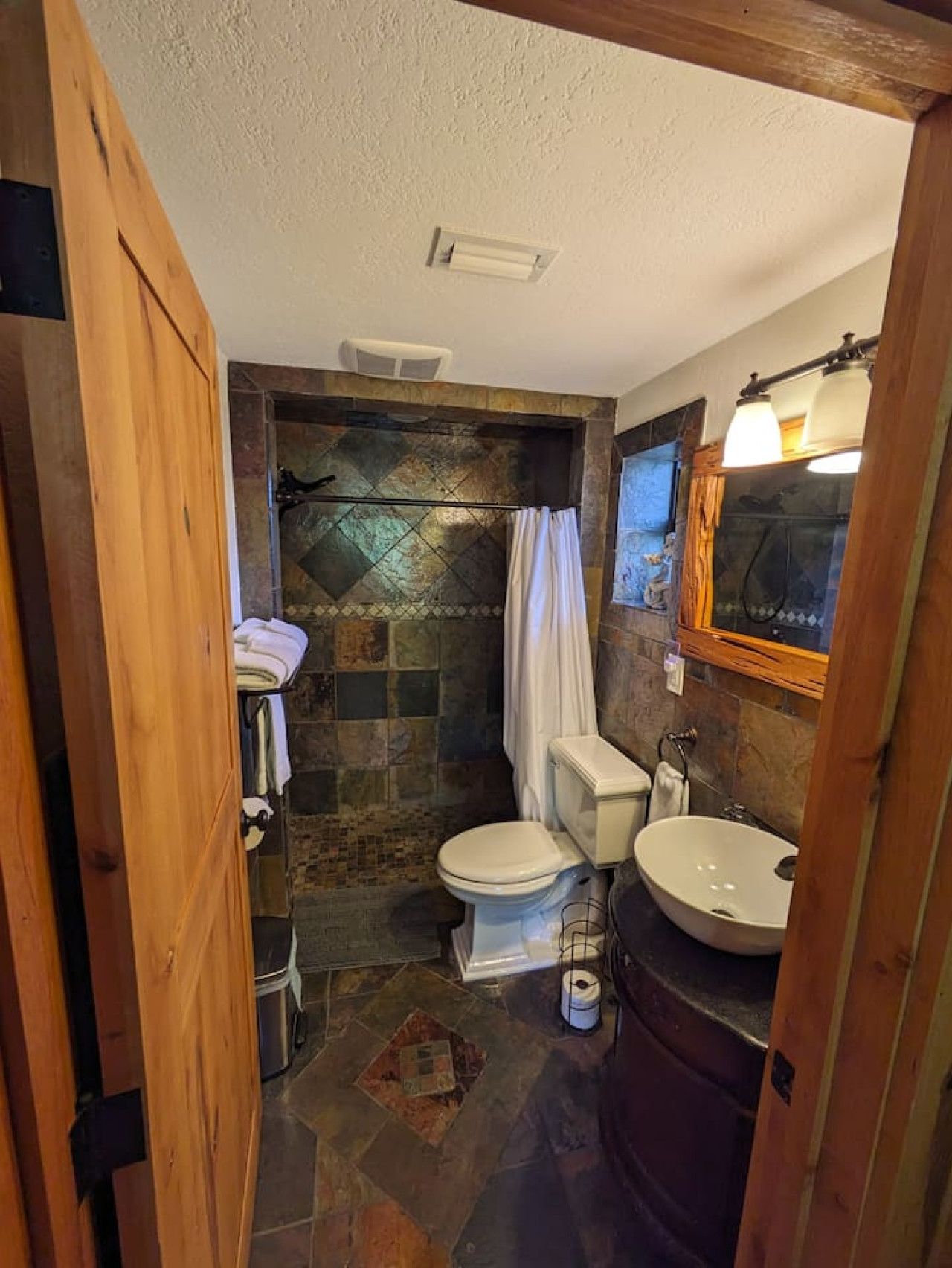 Second bathroom, with a walk-in slate shower