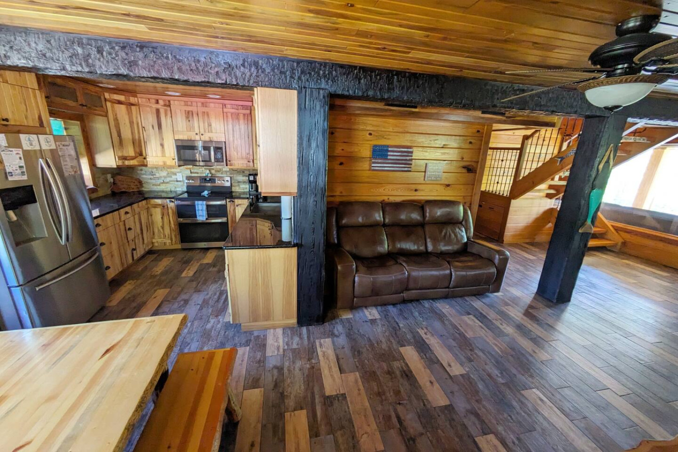 The kitchen, open to the living space
