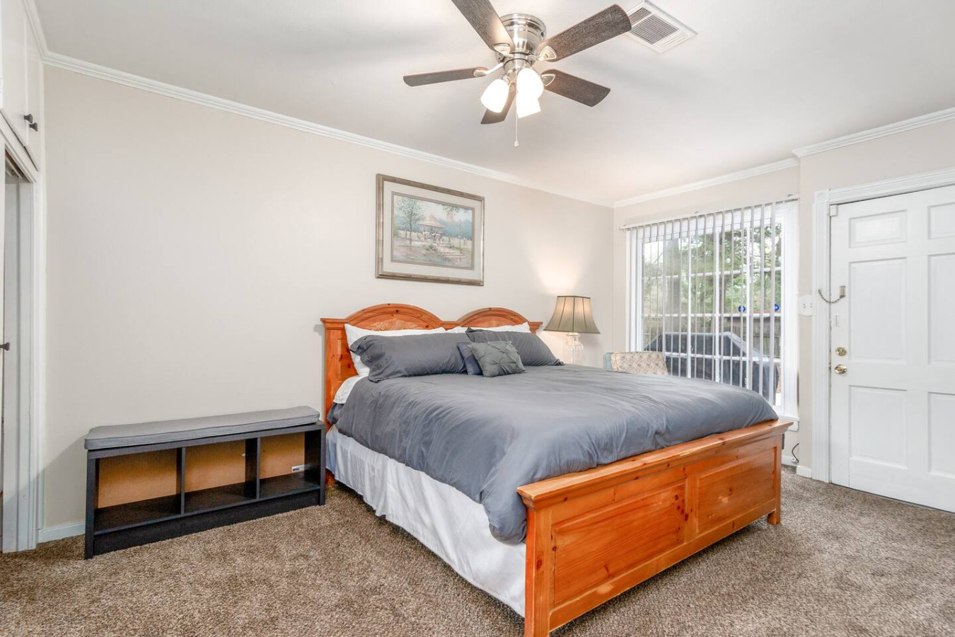 Bedroom 5: the King Suite has private entrance to the deck