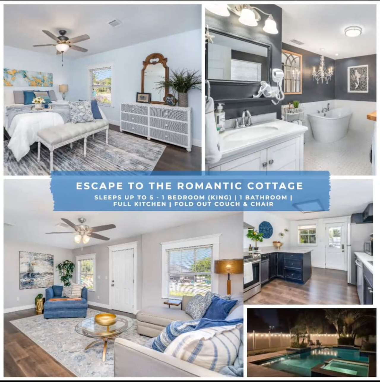 Romantic Cottage W/king, Pool, Pickleball, Beaches - Melbourne, FL