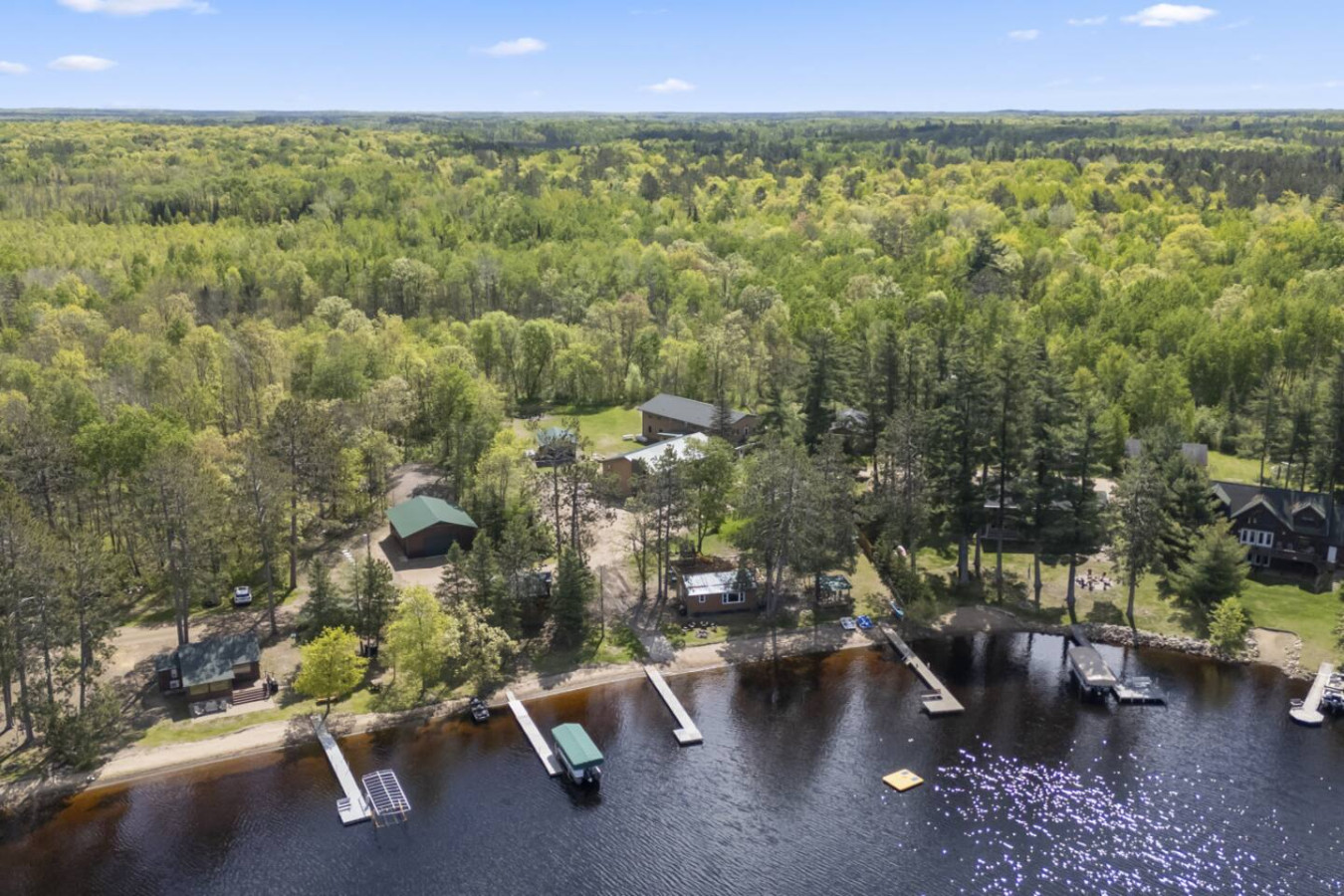 Shared Beach Two Docks Boat Lunch