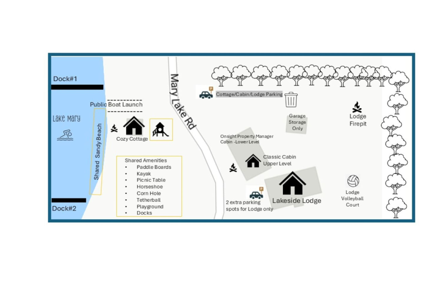 Map of Resort including shared spaces