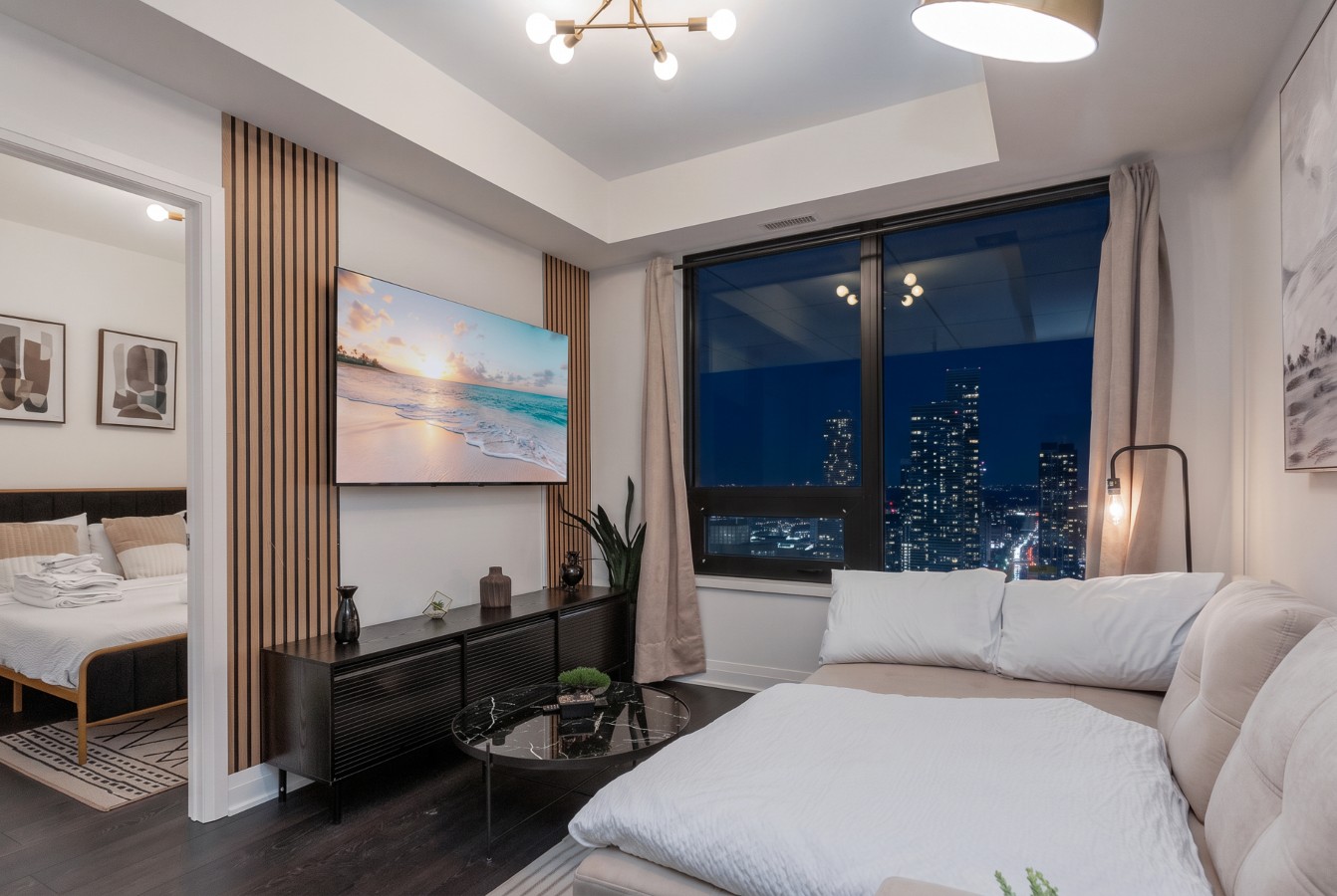 Luxury Skyline Condo | Pool • Gym • Steps to SQ1 — furnished suite photo 20 in Mississauga