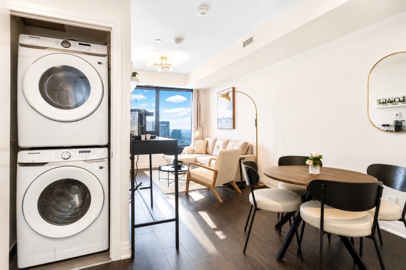 Luxury Skyline Condo | Pool • Gym • Steps to SQ1 — furnished suite photo 9 in Mississauga