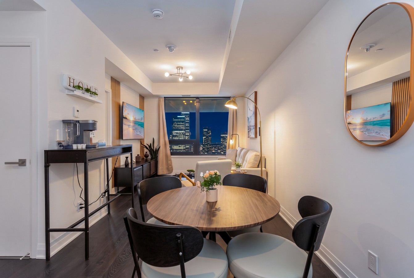 Luxury Skyline Condo | Pool • Gym • Steps to SQ1 — furnished suite photo 16 in Mississauga
