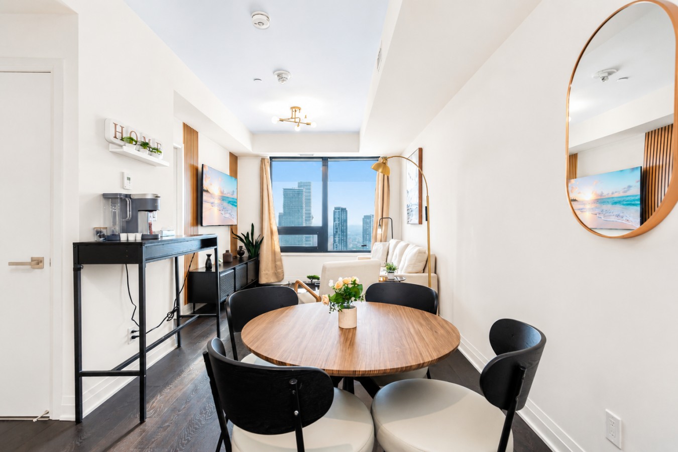Luxury Skyline Condo | Pool • Gym • Steps to SQ1 — furnished suite photo 4 in Mississauga