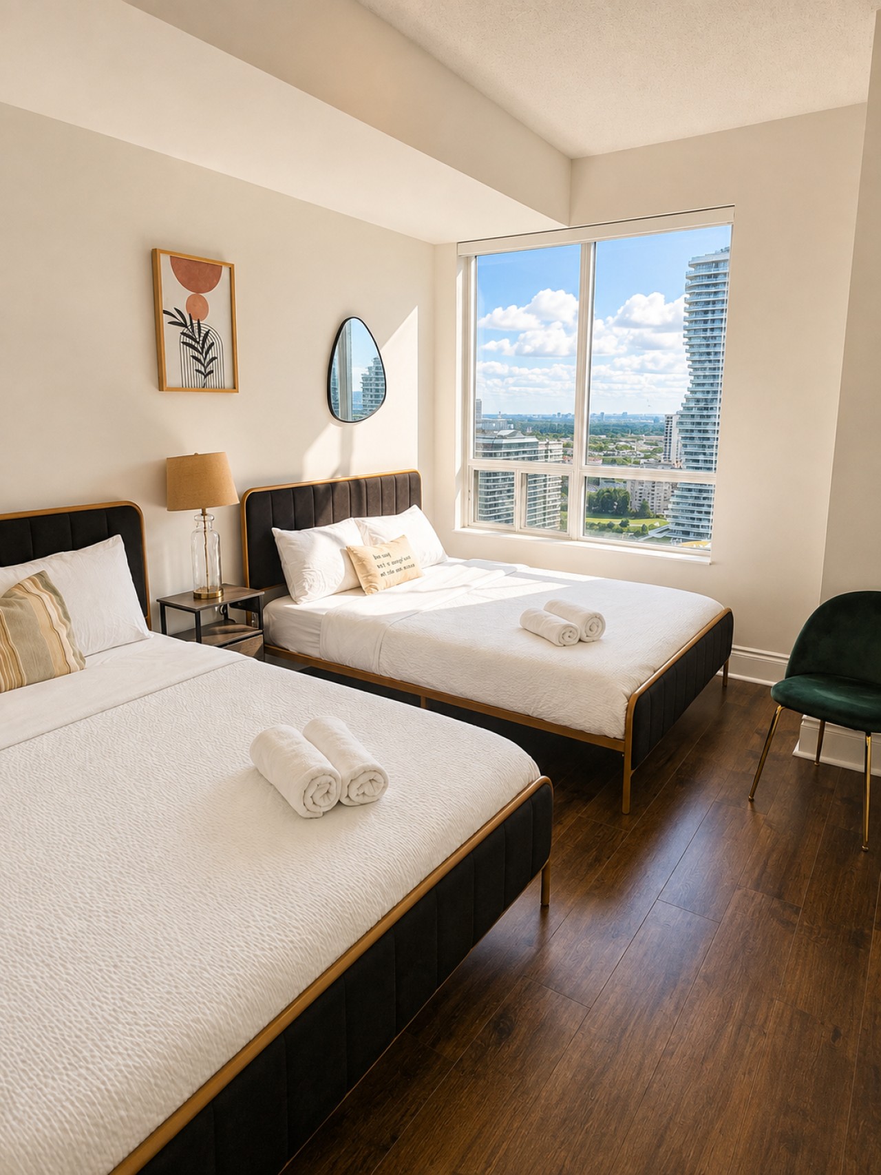 High-Rise 3BR Oasis | Free Parking | City Views — furnished suite photo 15 in Mississauga