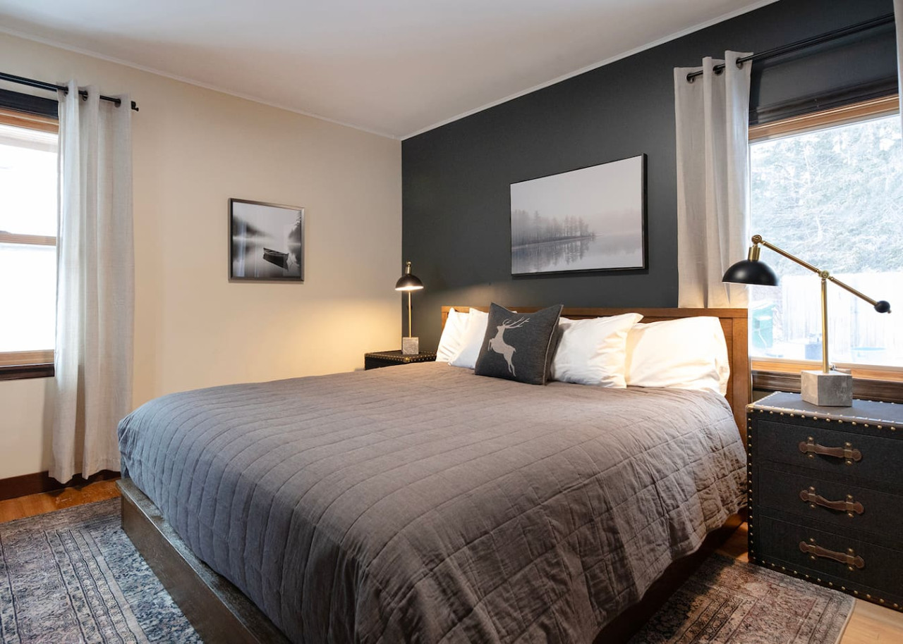 Sleep peacefully in the spacious bed, waking up to breathtaking views of Lake Superior right outside your window.