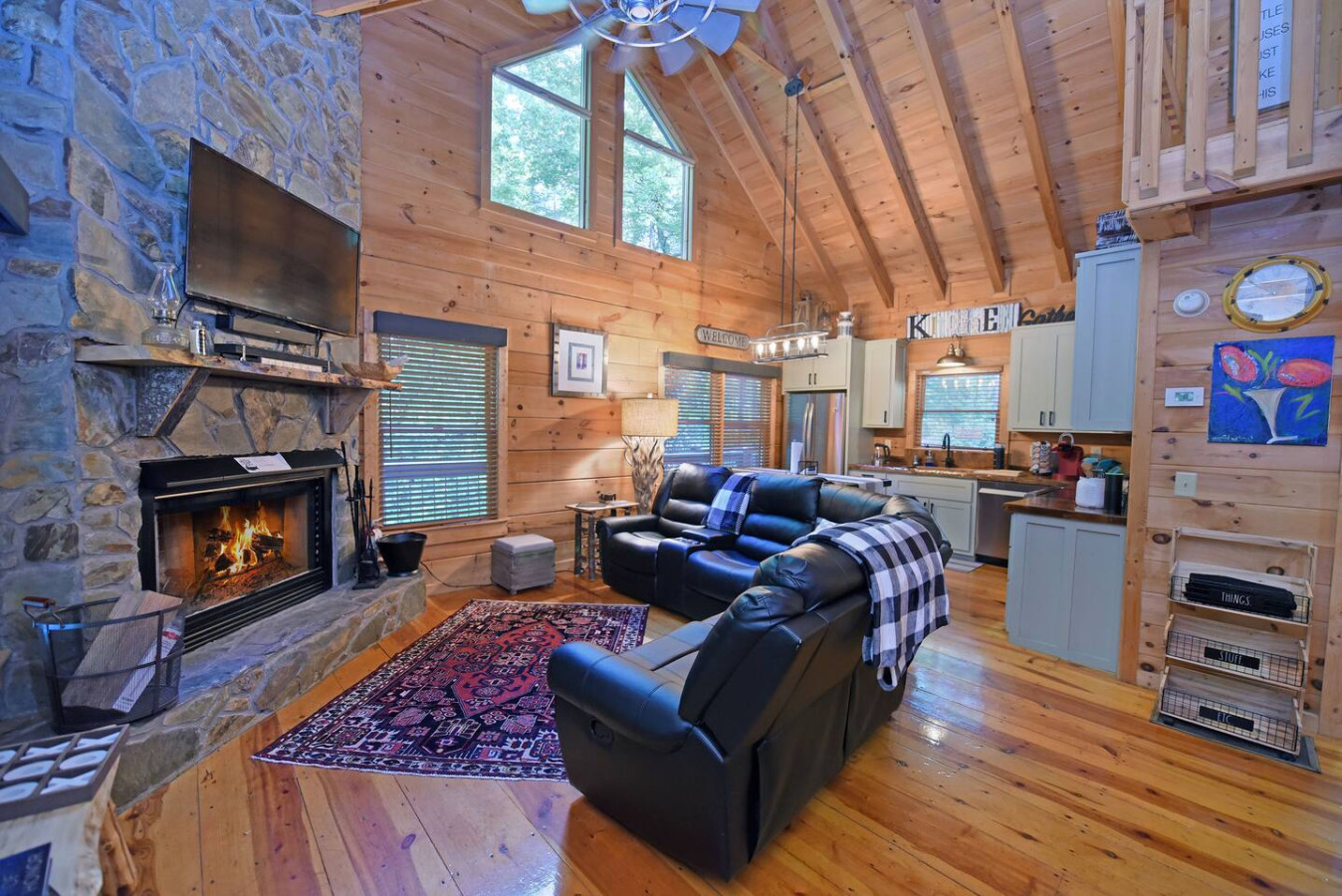 Elegant Escape Luxury 3BR Cabin w/ Firepits & Decks | Cherry Log GA 3