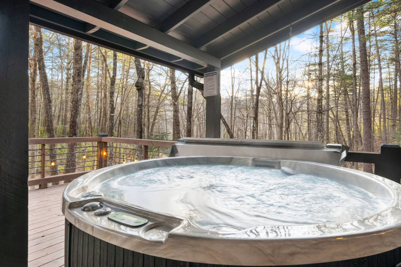 Peach and Plumeria |2BR Cabin Rental | Blue Ridge GA | Hot Tub, Outdoor Deck & Grill! 3