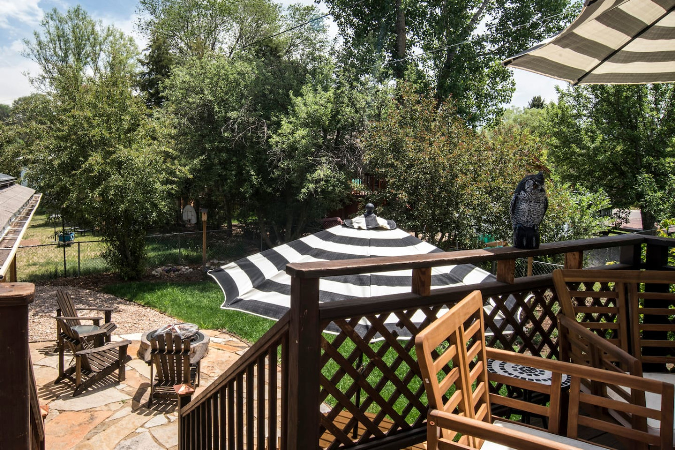 View of back yard patio
