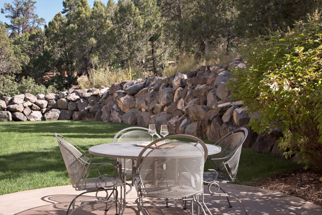 Patio with mountain view