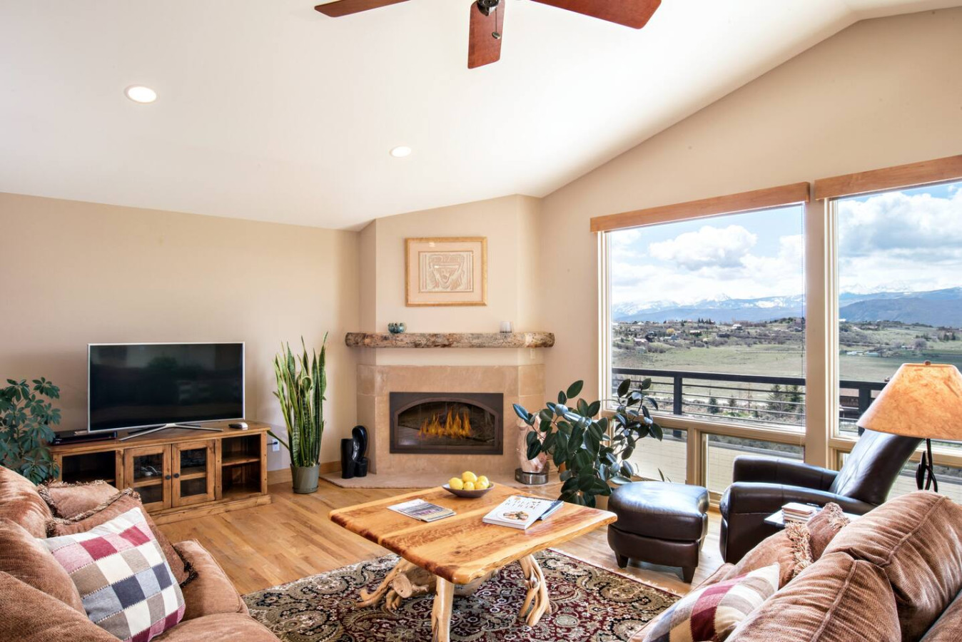 Living room with gas fireplace
