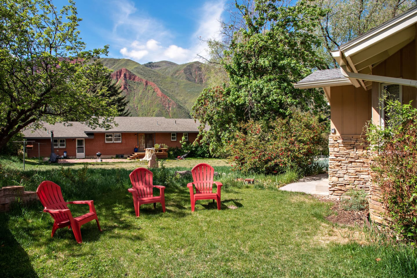 Lawn seating and mountain views