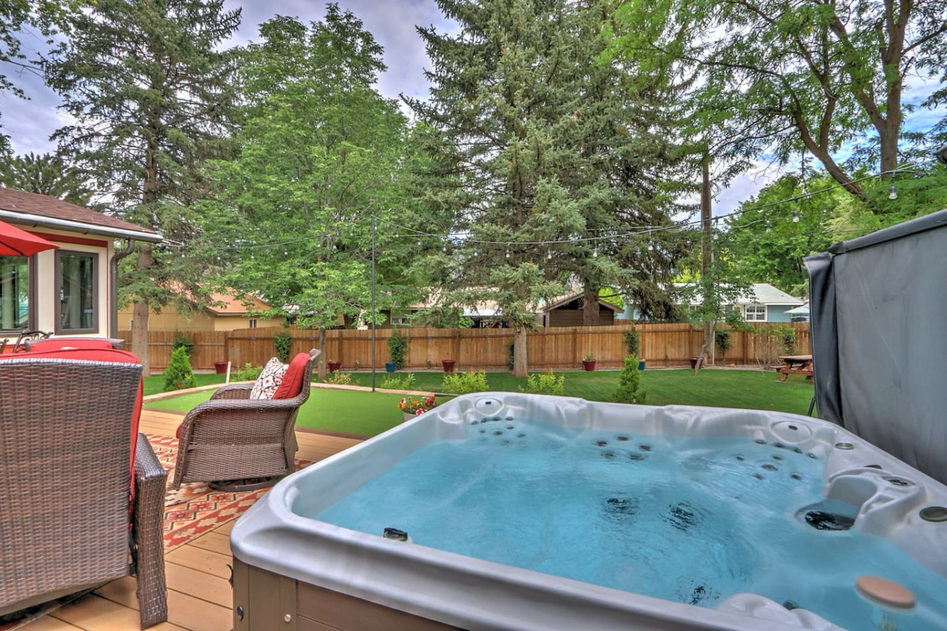 Backyard views from hot tub