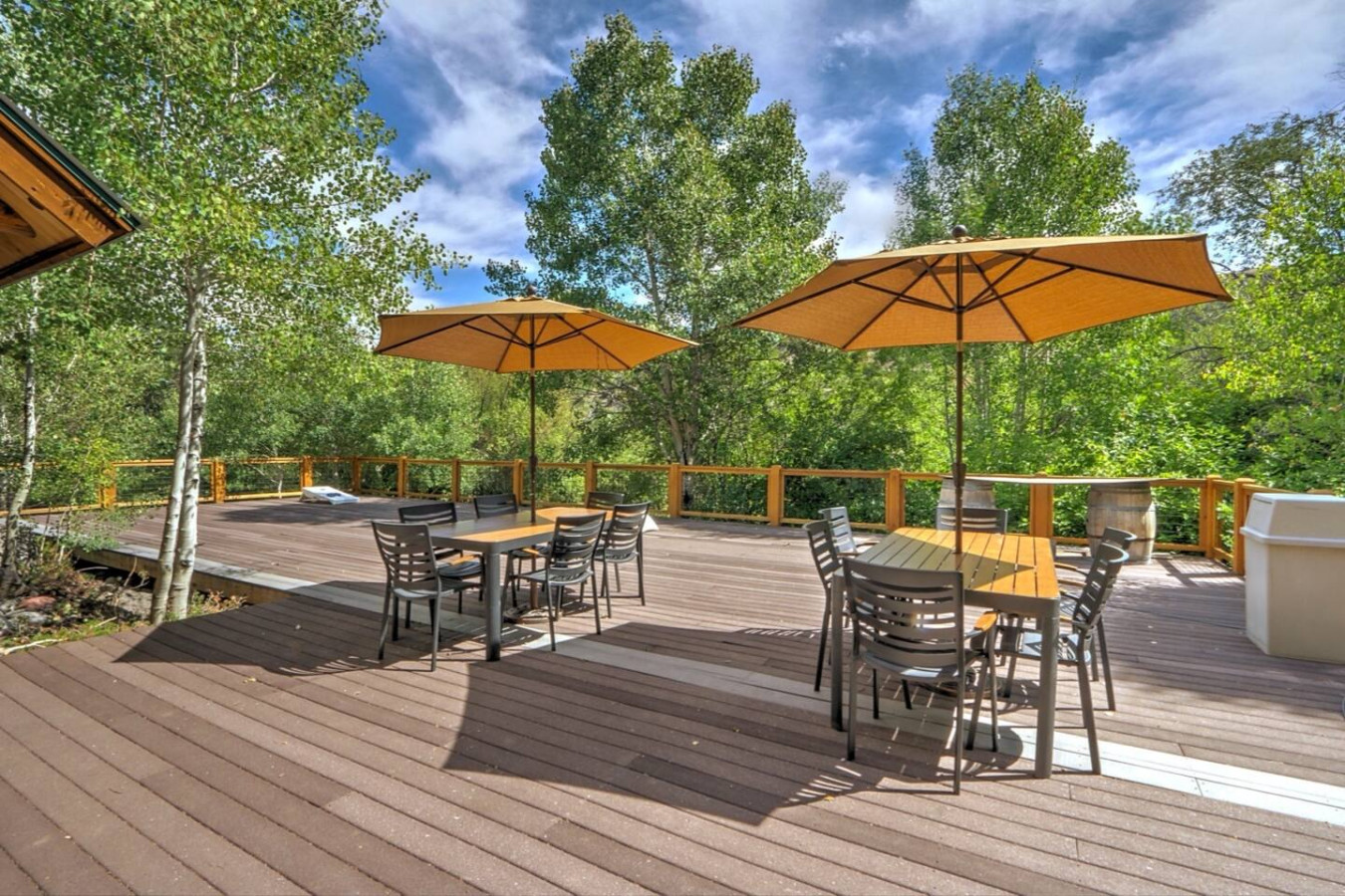 Spacious outdoor deck with amazing views