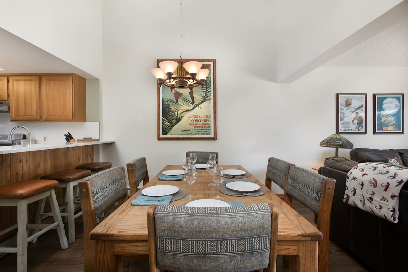 Dining room table with seating for six