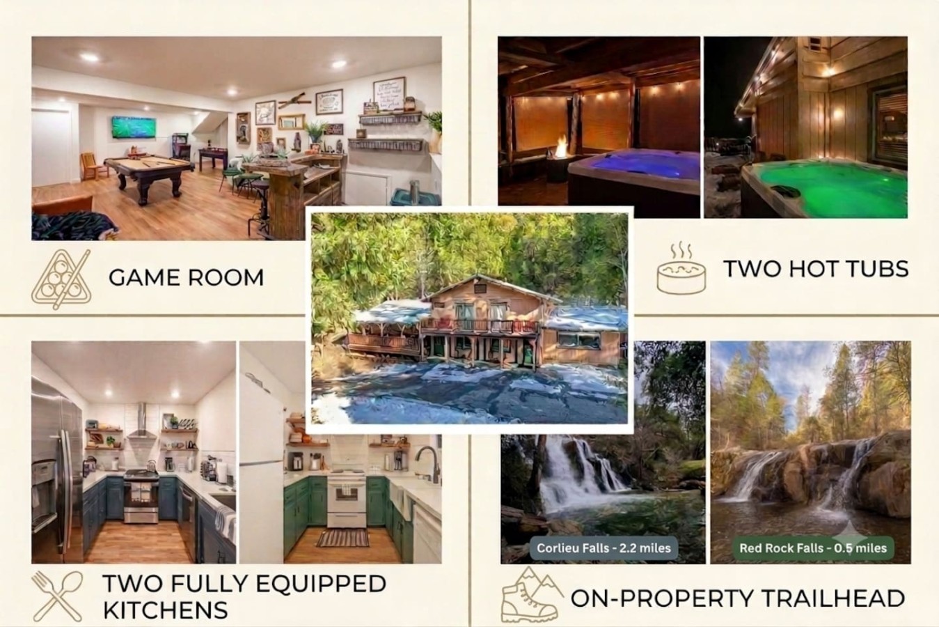 Sleeps 16 | 6BR 4Bath Cabin | Dual Kitchens & Spas