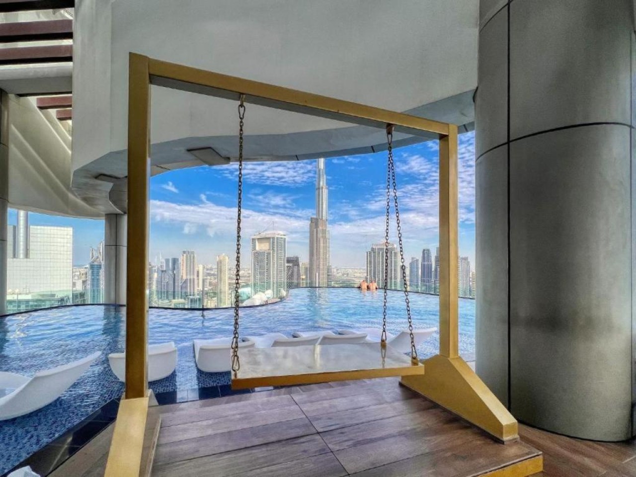 High Infinity Pool | Burj Khalifa View | Spa & Gym photo
