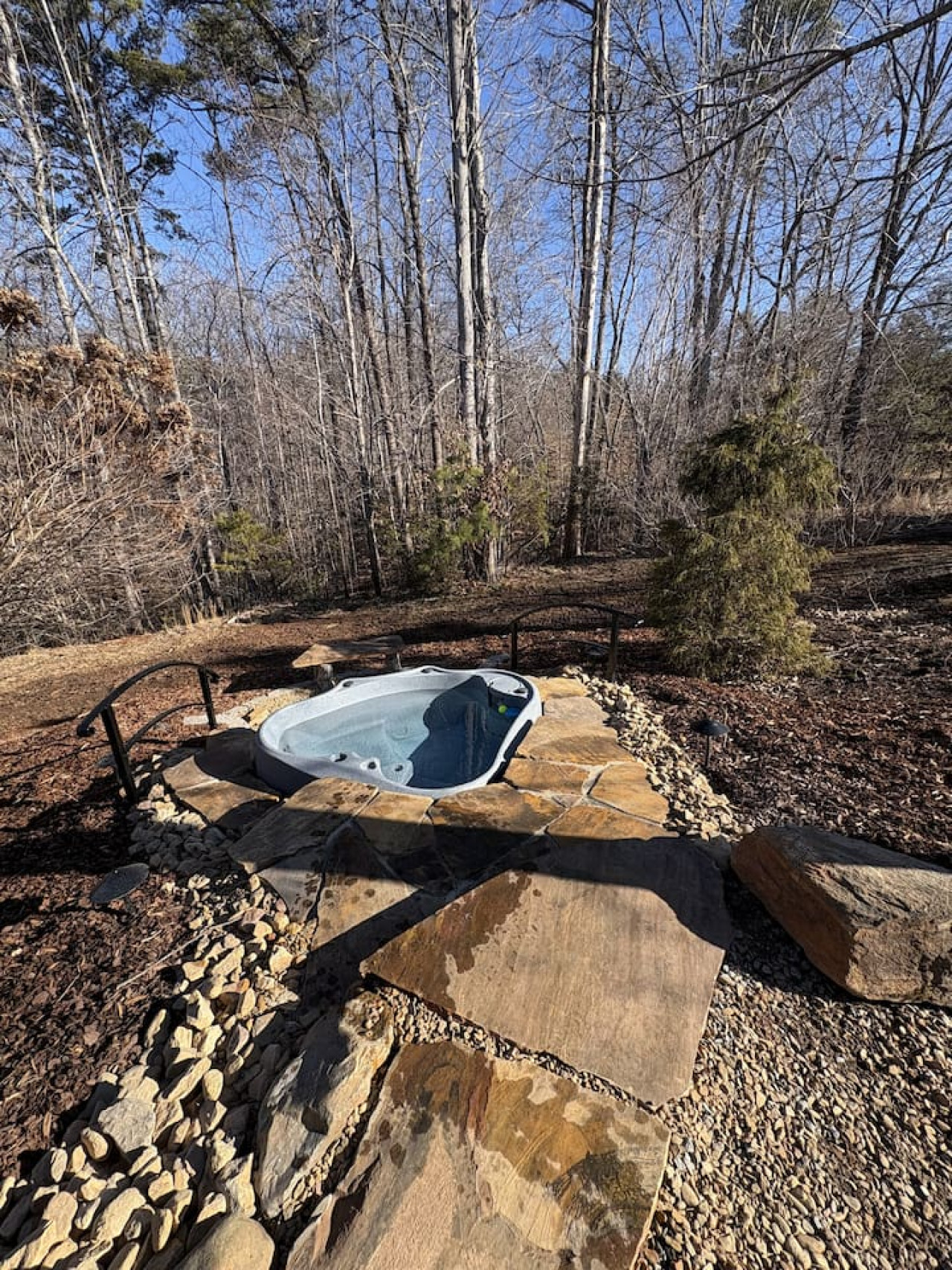 Two-person hot tub.