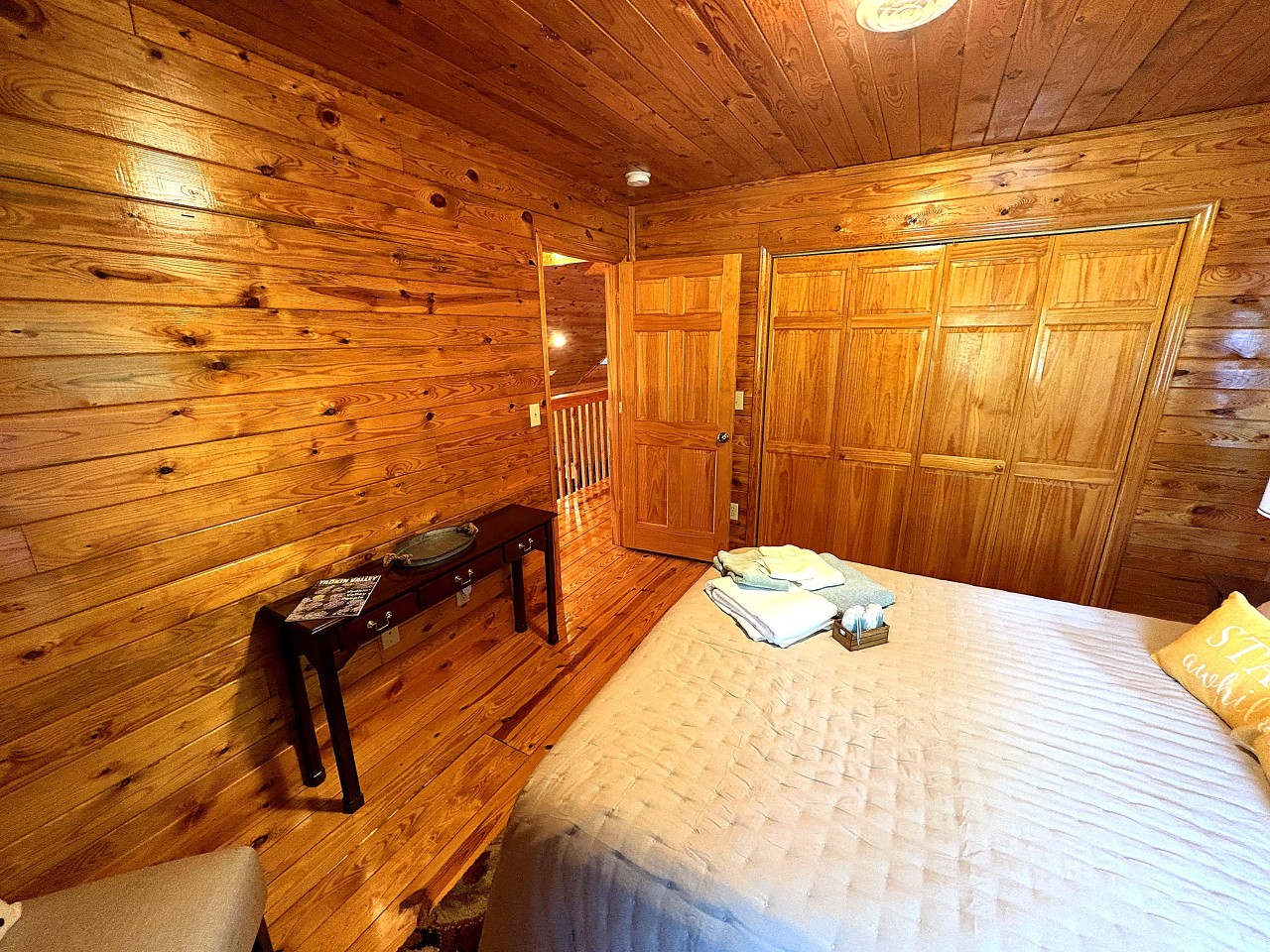 Knotty pine bedroom