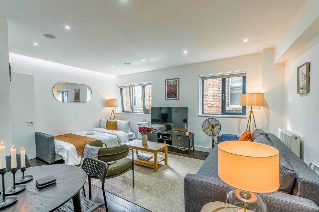 Living room with sofa bed