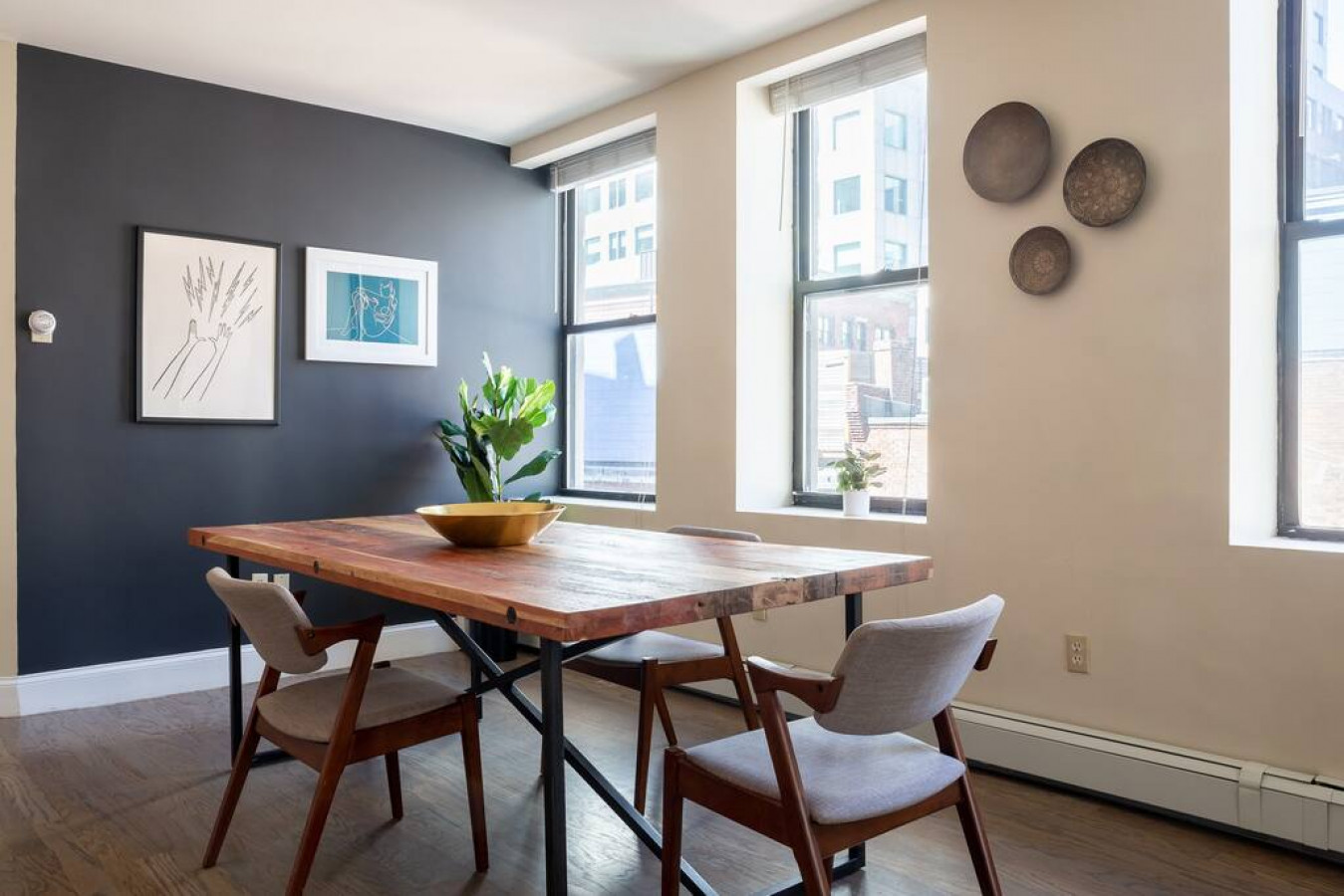 There are 4 chairs in the unit, with Folding Chairs in the closet.